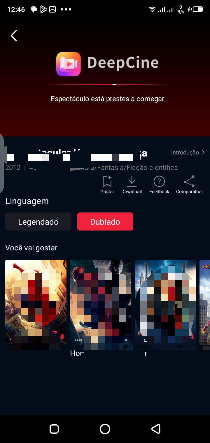 Deepcine APK app content discovery and featured sections